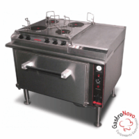 Cocina Industrial con Anafe de 4 Hornallas, Horno y Bifera