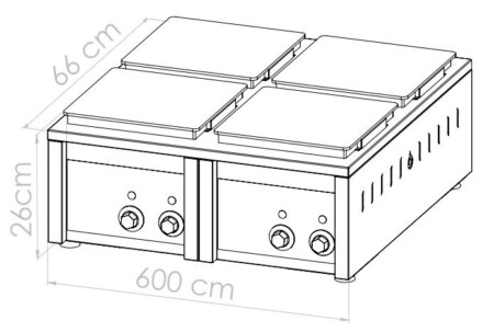 Anafe Eléctrico de 4 Hornallas industrial de 2.5Kw 380V - Imagen 2