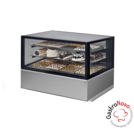 Exhibidora Cubo Vidrio Acero Inoxidable Panadera Tortera Heladera Refrigerada. 1,2mts 3 Niveles - Imagen 2