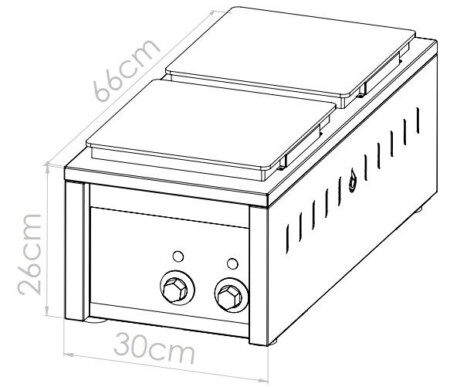 Anafe Industrial Eléctrico Dos Hornallas 2,5 KW 380V - Imagen 4