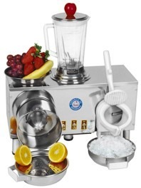 Licuadora 1 Vaso Acero Inox., Granizador y Exprimidor