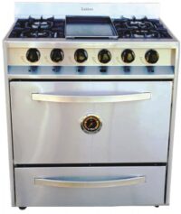 Cocina Industrial Kokken 76×62 cm 4 Hornallas y 1 Plancha 4mm