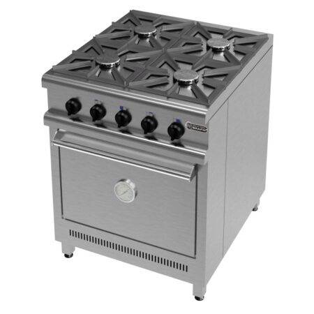COCINA INDUSTRIAL PULIDO MATE 700 4 H ACERO INOX 304
