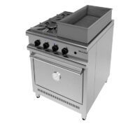COCINA INDUSTRIAL PULIDO MATE 700 2 H Y OLLA BAÑO MARIA ACERO INOX 304