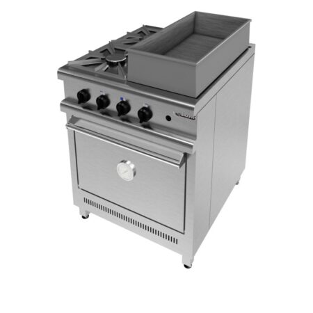 COCINA INDUSTRIAL PULIDO MATE 700 2 H Y OLLA BAÑO MARIA ACERO INOX 304