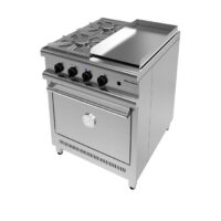 Cocina Industrial 700 Acero Inox A Gas 2 Hornallas Y Plancha