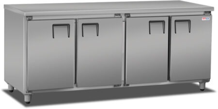 Mostrador Bajo Mesada Acero Inox 1930 4 Puertas Todo Frío
