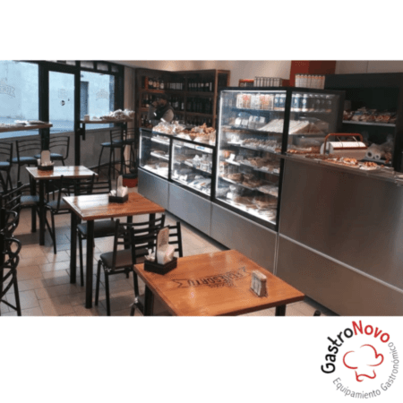Exhibidora Cubo Vidrio Acero Inoxidable Panadera Tortera Heladera Refrigerada 90 cm 3 niveles - Imagen 2
