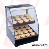 Mantenedor Exhibidor Warmers de 2 Niveles Curvo 40 Cm SIN VIDRIO FRONTAL