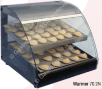 Mantenedor Exhibidor Warmers de 2 Niveles Curvo 70 Cm SIN VIDRIO FRONTAL