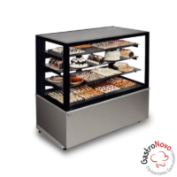 Exhibidora Cubo Vidrio Acero Inoxidable Panadera Tortera Heladera Refrigerada. 1,2mts 4 Niveles