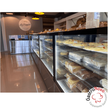 Exhibidora Cubo Vidrio Acero Inoxidable Panadera Tortera Heladera Refrigerada. 1,2mts 4 Niveles - Imagen 2