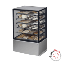 Exhibidora Cubo Vidrio Acero Inoxidable Panadera Tortera Heladera Refrigerada. 0,9mts 6 Niveles