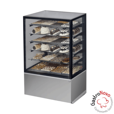 Exhibidora Cubo Vidrio Acero Inoxidable Panadera Tortera Heladera Refrigerada. 0,9mts 6 Niveles