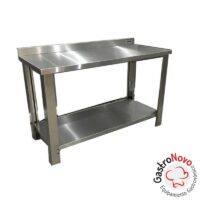 Mesada De Acero Inoxidable Con Estante Inferior 1350x700x850