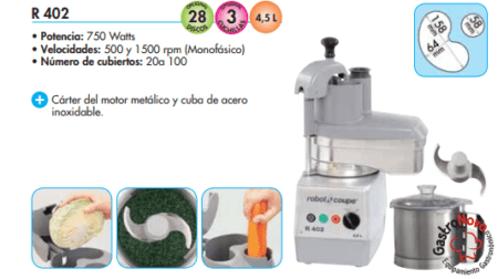 Cutter Y Corta Hortalizas 1 Velocidad Robot Coupe – R402 - Imagen 2