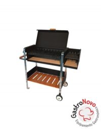 Parrilla Móvil Ejecutiva a Carbón Plancha y Tapa