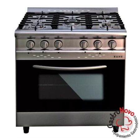Cocina Saho 820 reja fundicion 5 Hornallas PUERTA VISOR