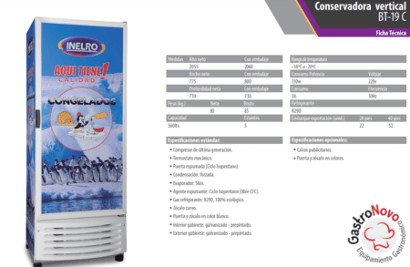 Freezer Vertical Inelro Bt 19 C -22°c - Imagen 2