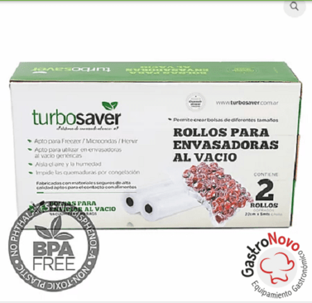 Rollos Para Envasadora al Vacío – 2 unidades de 22cm X 5mts c/u