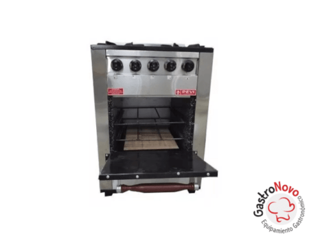 Cocina Industrial Pevi 4h 71cm Acero Inoxidable Puerta Ciega - Imagen 2