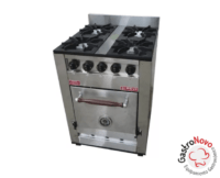 Cocina Industrial Pevi 4h 71cm Acero Inoxidable Puerta Ciega