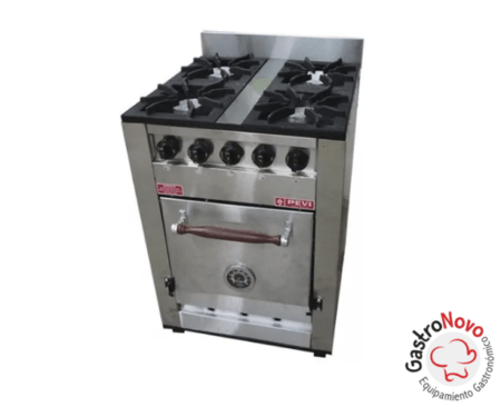 Cocina Industrial Pevi 4h 71cm Acero Inoxidable Puerta Ciega