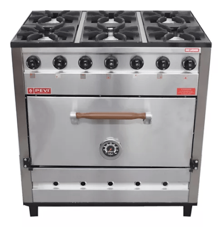 Cocina Industrial Pevi 6h 85cm Acero Inoxidable Puerta Ciega