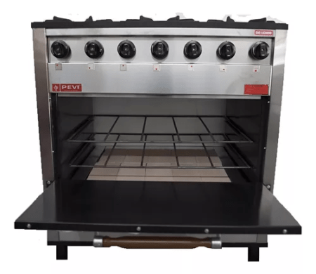 Cocina Industrial Pevi 6h 85cm Acero Inoxidable Puerta Ciega - Imagen 4