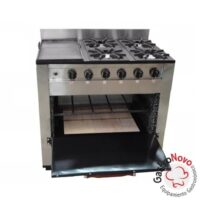 Cocina Pevi de 4 Hornallas con Plancha Bifera Con Horno Pizzero 85cm