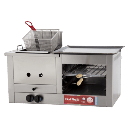 Carlitero Con Freidora De 7 Litros Y Plancha Multiple A Gas
