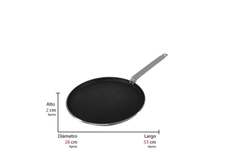 Panquequera Crepes Profesional Teflon Antiadherente 28cm - Imagen 3