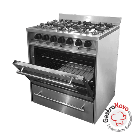 Cocina Industrial Kokken De 6 Hornallas 76cm Puerta Visor - Imagen 4