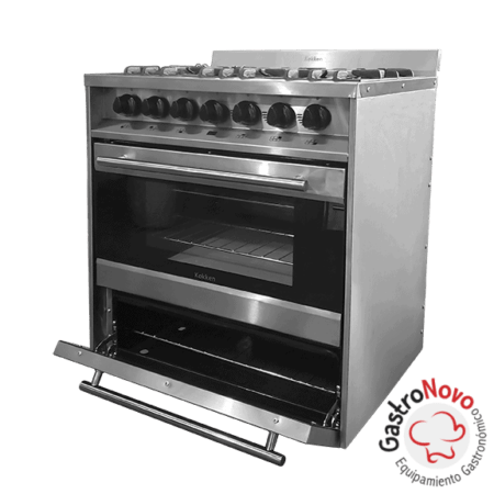 Cocina Industrial Kokken De 6 Hornallas 76cm Puerta Visor - Imagen 3