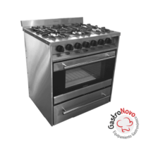 Cocina Industrial Kokken De 6 Hornallas 76cm Puerta Visor