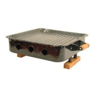 Brasero De Mesa Enlozado Con Mango De Madera