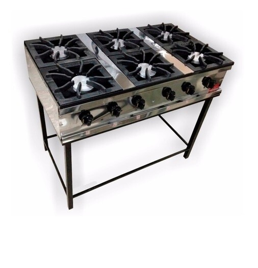 Anafe Industrial De Seis Hornallas 1050cm Acero Inoxidable | GASTRONOVO