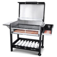 Parrilla Ciprés con Tapa a Leña De Acero Inoxidable 90cm Corbelli