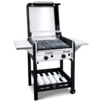 Parrilla Maitén con Tapa a Gas De Acero Inoxidable 60cm Corbelli