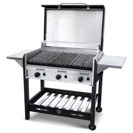 Parrilla Maitén con Tapa a Gas De Acero Inoxidable 90cm Corbelli