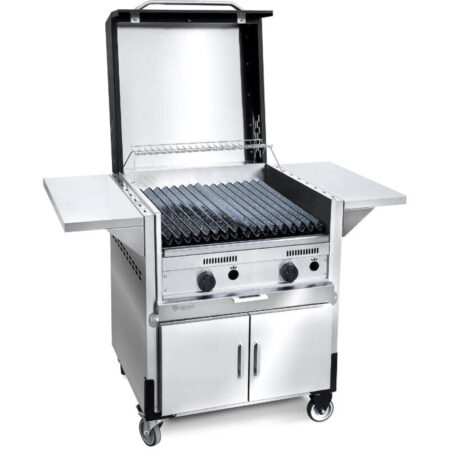 Parrilla Sauce con Tapa a Gas De Acero Inoxidable 60cm Corbelli