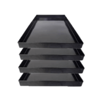 Combo Lata Bandeja Enlozada Negra Lisa Para Horno 70x45x5