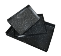 Asadera Enlozada Negra Salpicada Pestaña 80X60X4,5