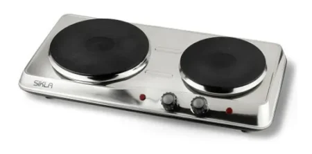 Anafe Doble Electrico De Mesa Sikla Ap2200 Acero Inoxidable