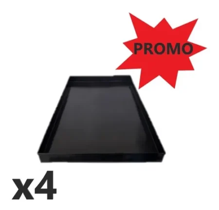 Promo Combo Lata Asadera Enlozada Negra 30x40x2cm 4 Unidades