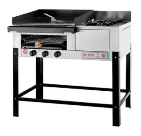 Plancha Gas Lomitera Multiple Con Anafe 2 Hornallas Sol Real