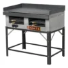 Plancha Lisa A Gas Con Carlitero Doble Con Base 1045 X 655 Sol Real Gas Natural