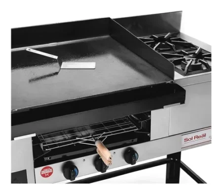 Plancha Gas Lomitera Multiple Con Anafe 2 Hornallas Sol Real - Imagen 3