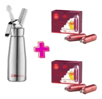 Cremera Profesional Sifon Acero Inox 500ml + 20 Capsulas