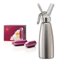 Cremera Profesional Gourmet Acero Inoxidable + 10 Capsulas